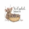 Anillustration Ansichtkaart Geboorte twee- of meerling in notendop