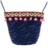 BB Klostermann Schoudertas met Roze Pompons Blauw