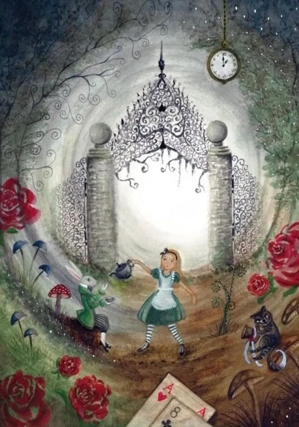 Bijdehansje Postkaart Alice in Wonderland