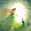 Bijdehansje Postkaart Peacock princess