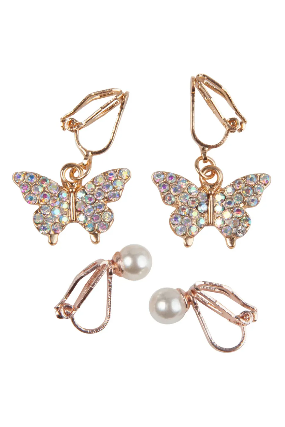Boutique Butterfly Clip On Earrings, 2 Sets
