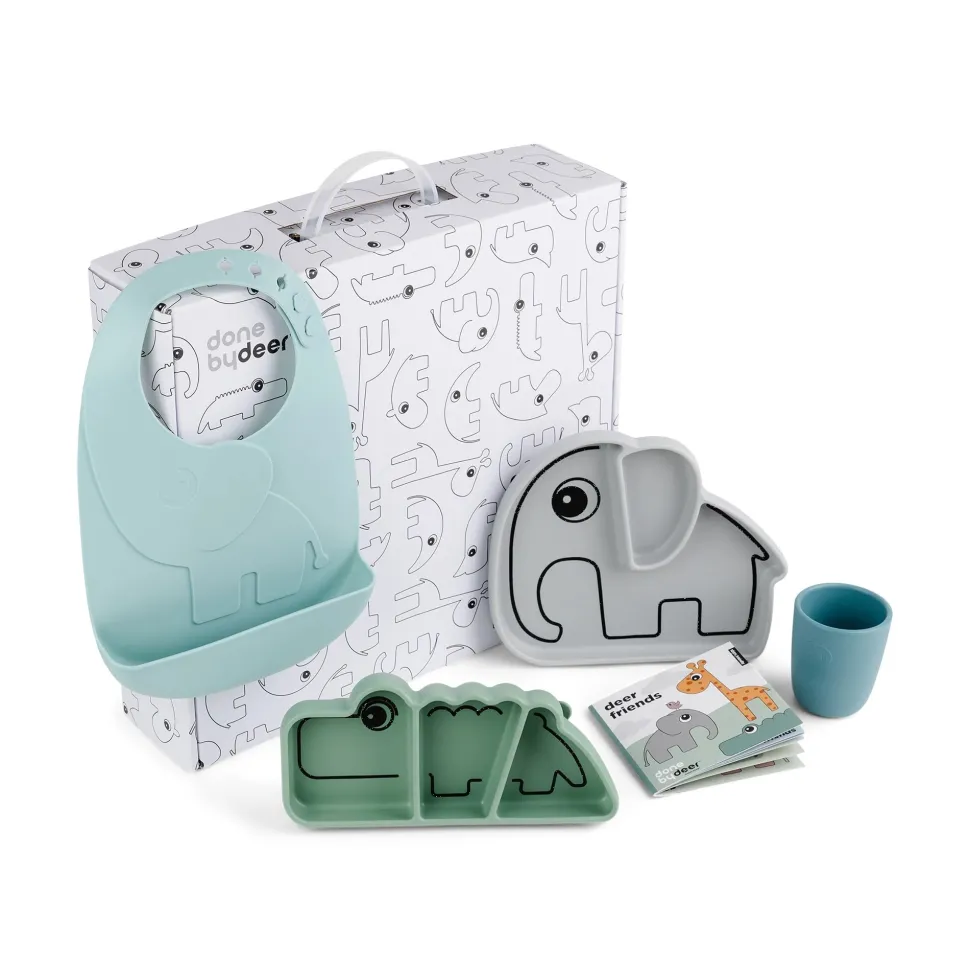 Done by Deer Kinderservies Stick&Stay Cadeauset Blue mix