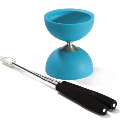 Eureka Acrobat Rubber Diabolo Lichtblauw met Alu Handstokken