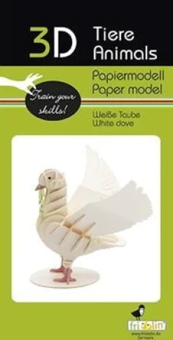 Fridolin 3D Papiermodel Witte Duif