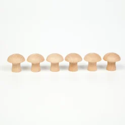 Grapat Houten Paddenstoelen Natuurlijk set 6-delig 16-153