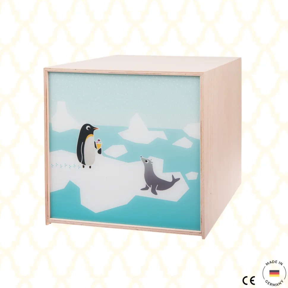 Limundo Kubuslamp Pinguïn Beuken Hout