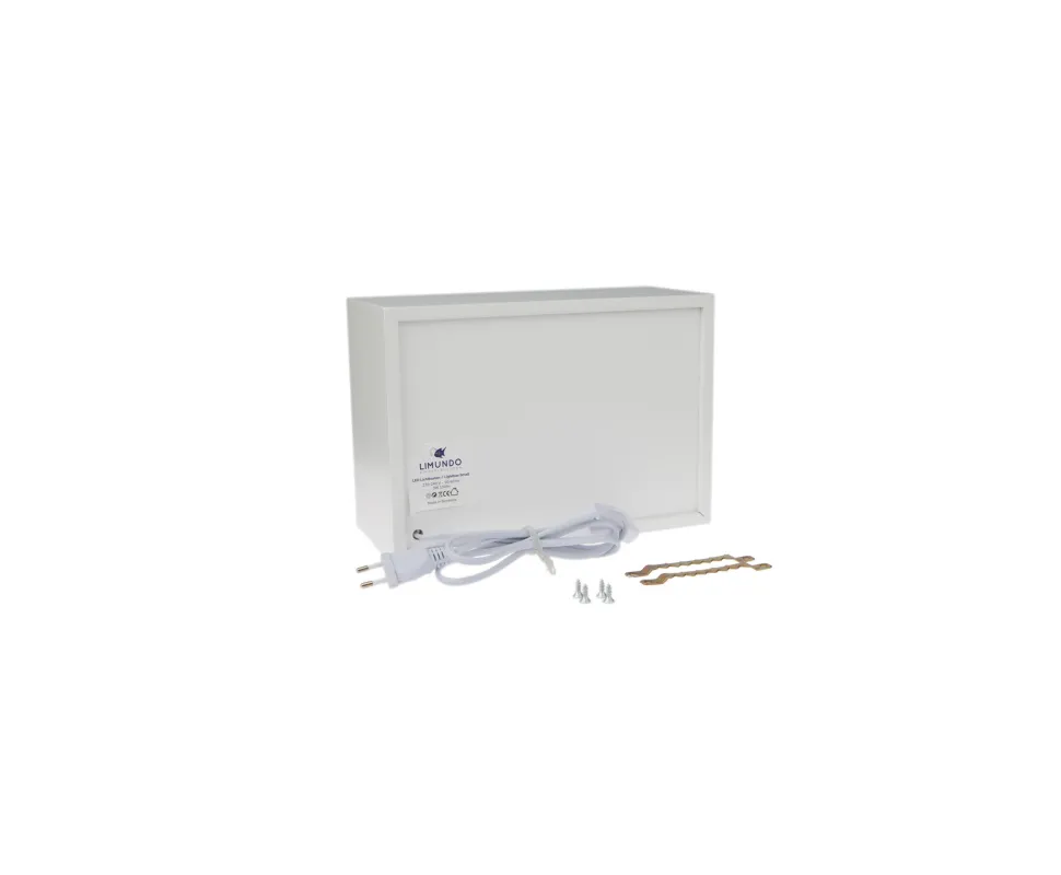 Limundo Wandlamp Rechthoekig Draw Here Wit Hout