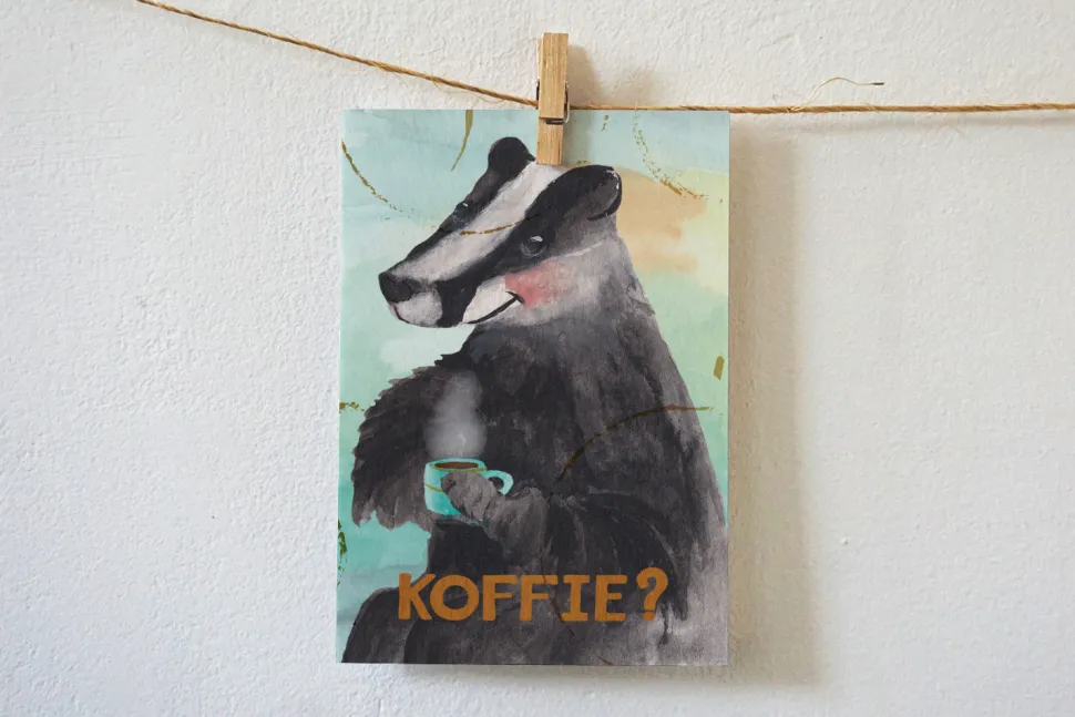 Lotte Drouen Ansichtkaart Koffie