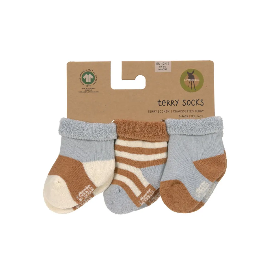 Lässig Terry Kindersokjes Light Blue Caramel Set 3-delig