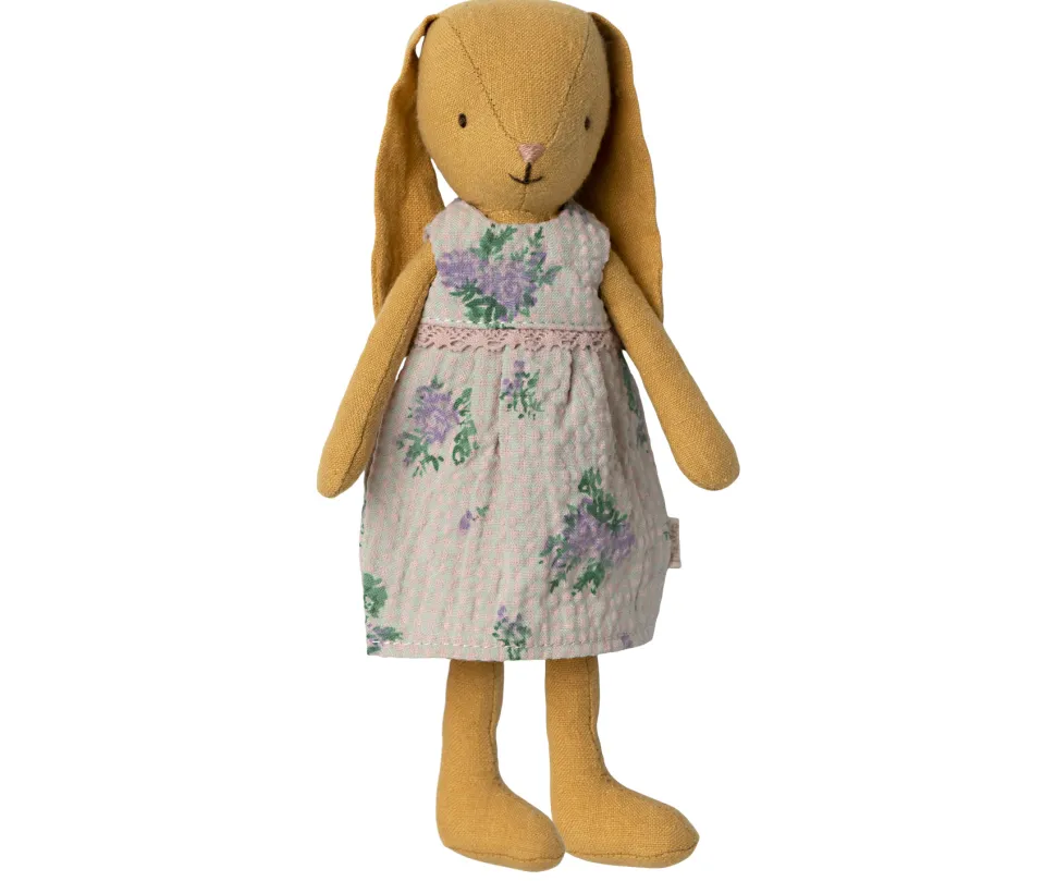 Maileg Knuffel Bunny Size 1 Dusty Yellow met Jurk 20cm