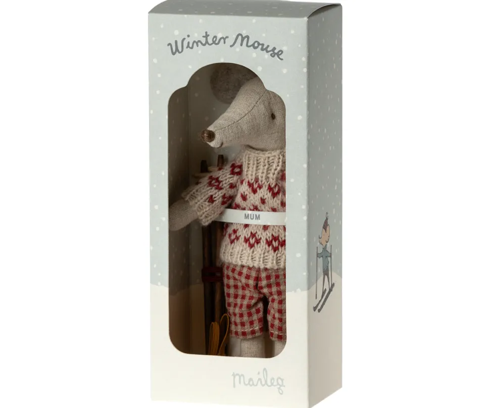 Maileg Knuffelmuis Winter met Skiset Mum 15cm