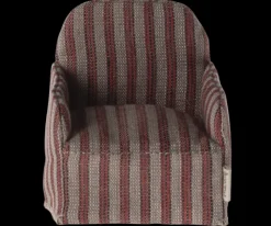 Maileg Poppenhuis Stoel Rood Gestreept 7.5cm