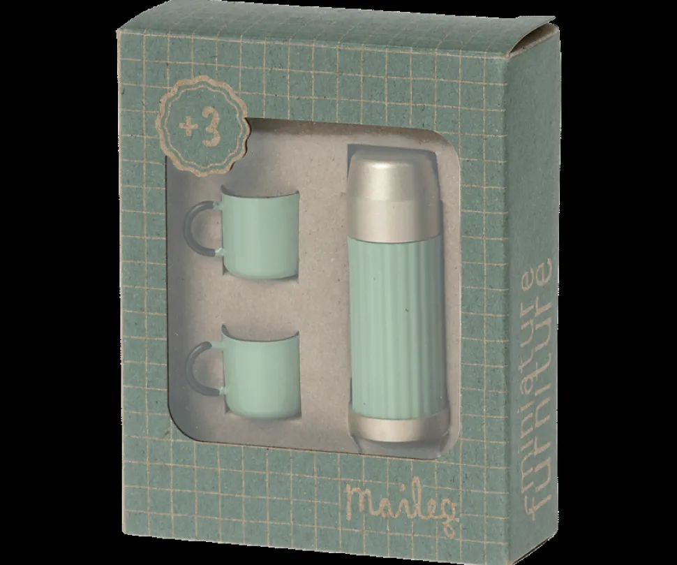 Maileg Thermosfles met 2 Mokken Mint