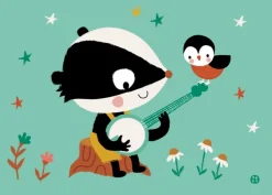 Postkaart Bluegrass banjo badger