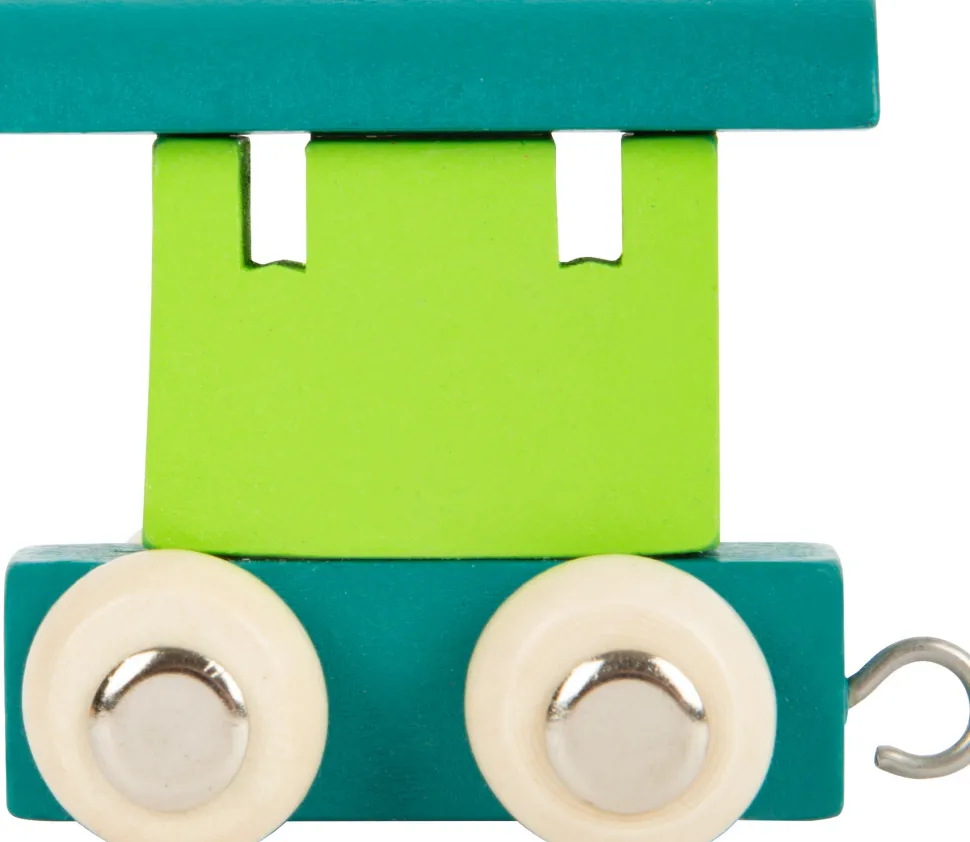 Small Foot Lettertrein Blauw en Groen Hout