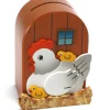 Weizenkorn Spaarpot 3D Kippen Hout