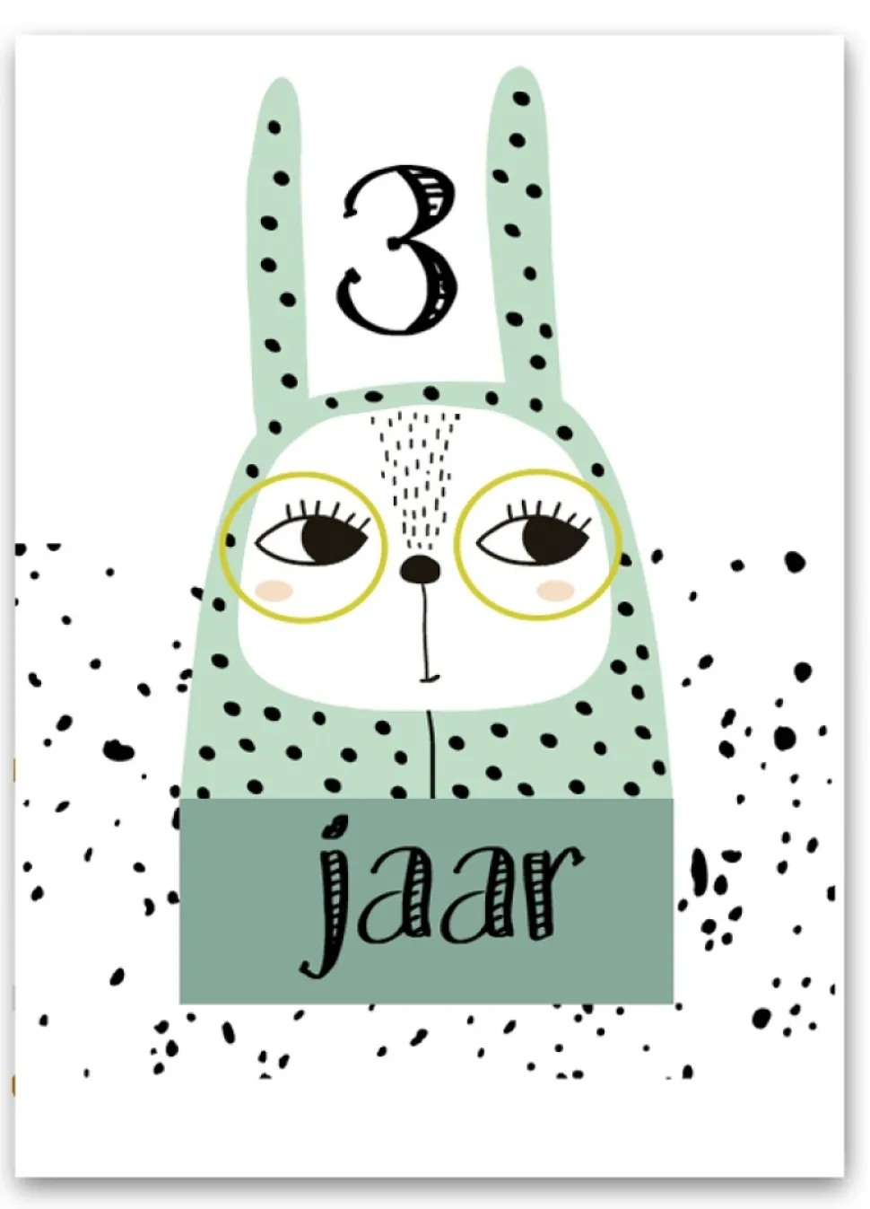 Wenskaart 3 Jaar Kat