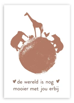 Wenskaart de wereld is nog mooier met jou erbij (terra)