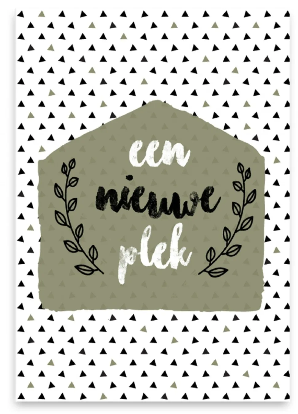 Wenskaart een nieuwe plek (groen)