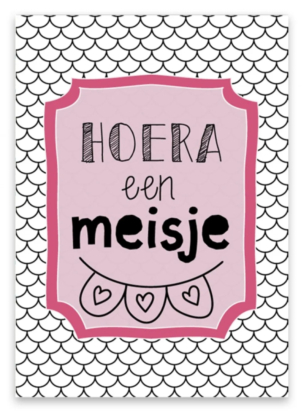 Wenskaart Hoera een Meisje