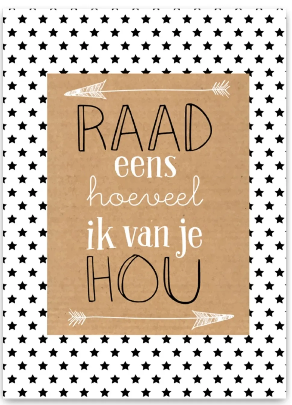 Wenskaart Raad eens hoeveel ik van je Hou