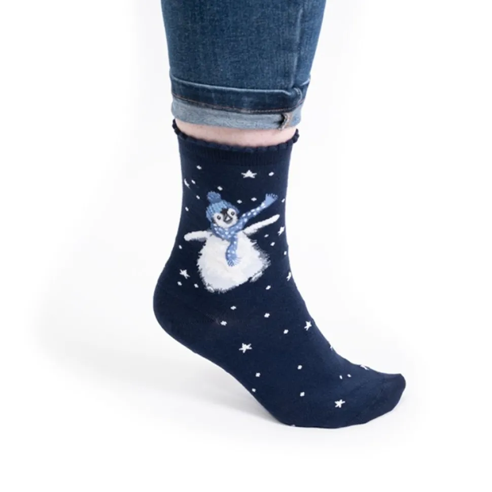 Wrendale Designs Kerstsokken Pinquin Winter Wonderland Penguin