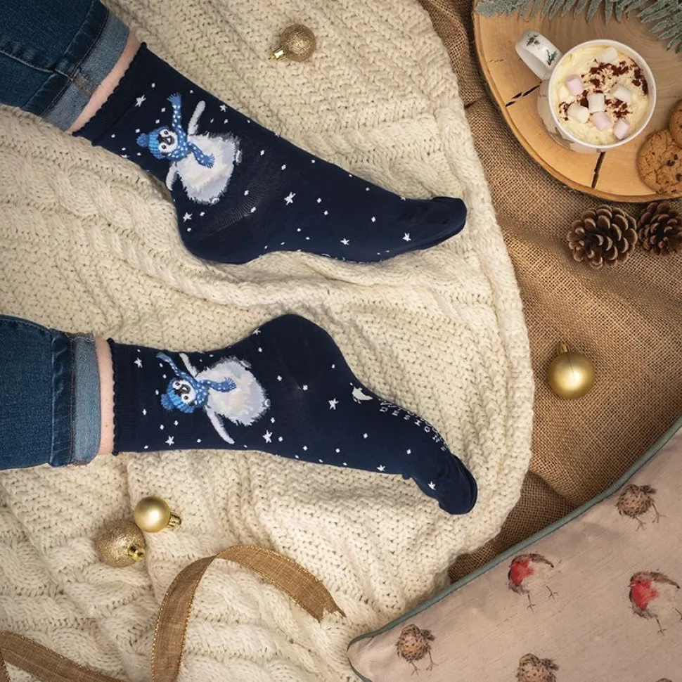 Wrendale Designs Kerstsokken Pinquin Winter Wonderland Penguin