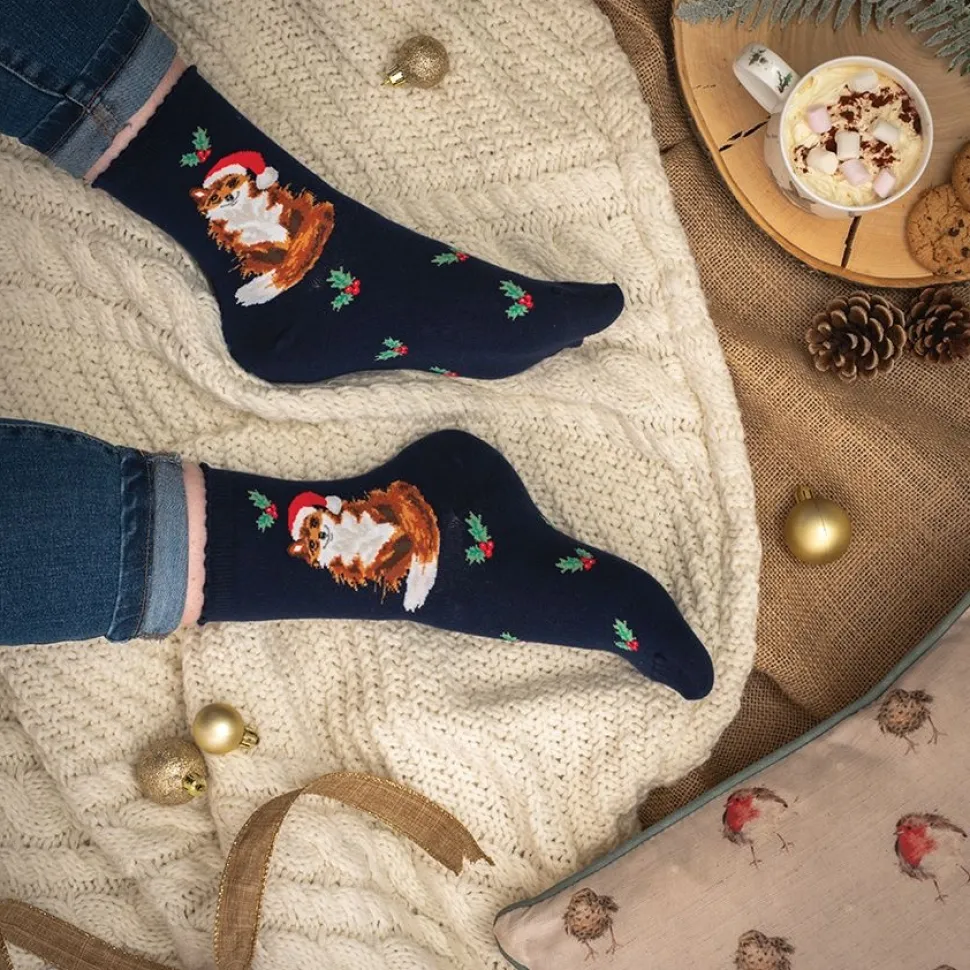 Wrendale Designs Kerstsokken Vos Festive Fox